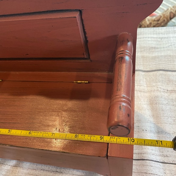 Rustic Wooden Dollhouse Bench with Storage - Picture 7 of 9